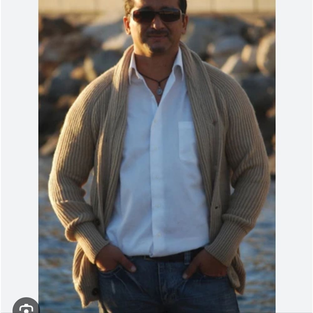 Ag Adriano Goldschmied Jeans Alpaca Wool Tan Camel Cable Knit Cardigan Unisex - Picture 7 of 16